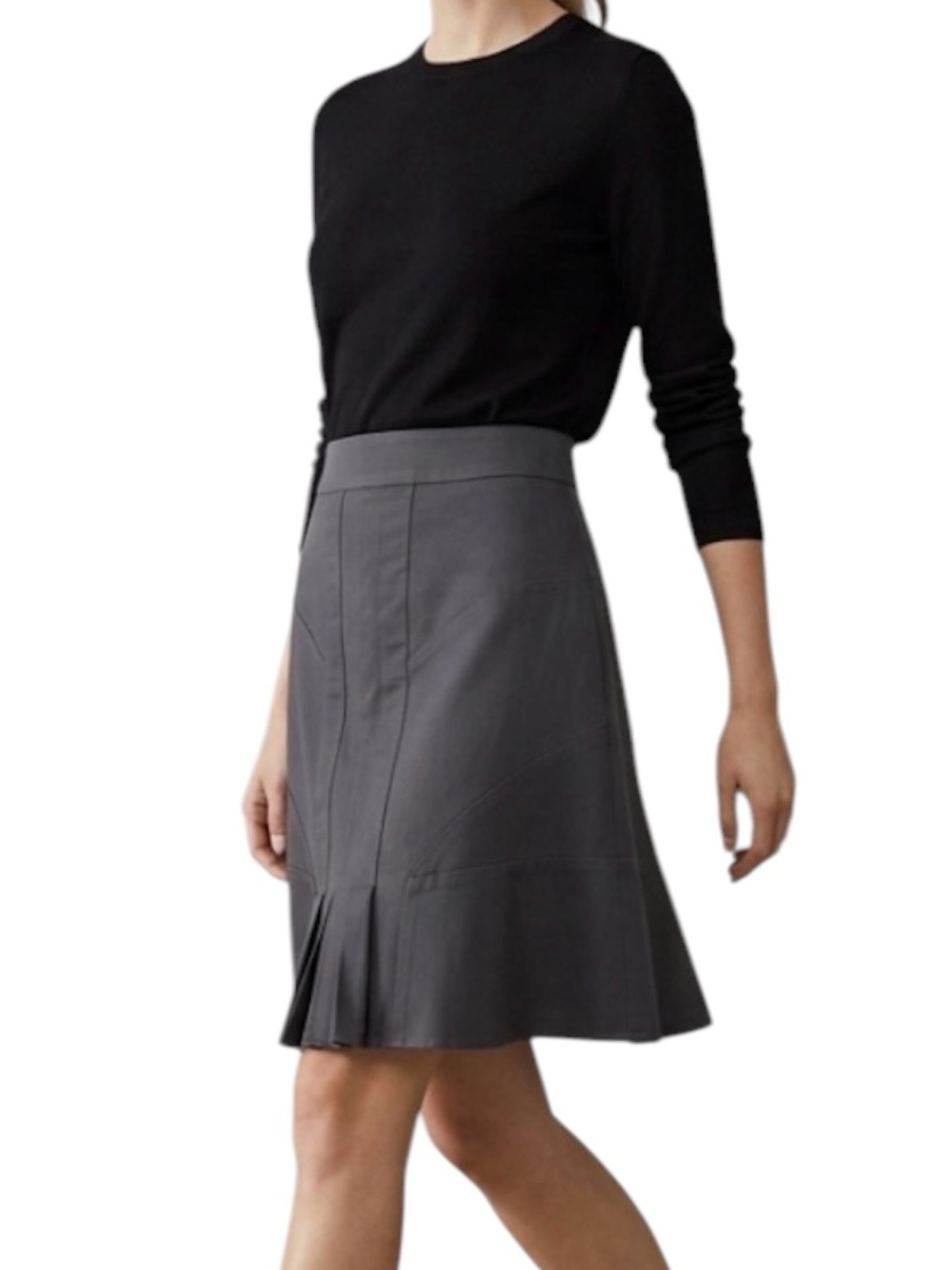 Anthropologie Fei Gray Cotton A-Line Skirt Boho Neutral Casual Women’s Size 0